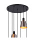 Greenport 58cm Round Pendant 16cm x 14cm Shade 7 Light E27 Sand Black/Brown/Copper Metal Shade-5