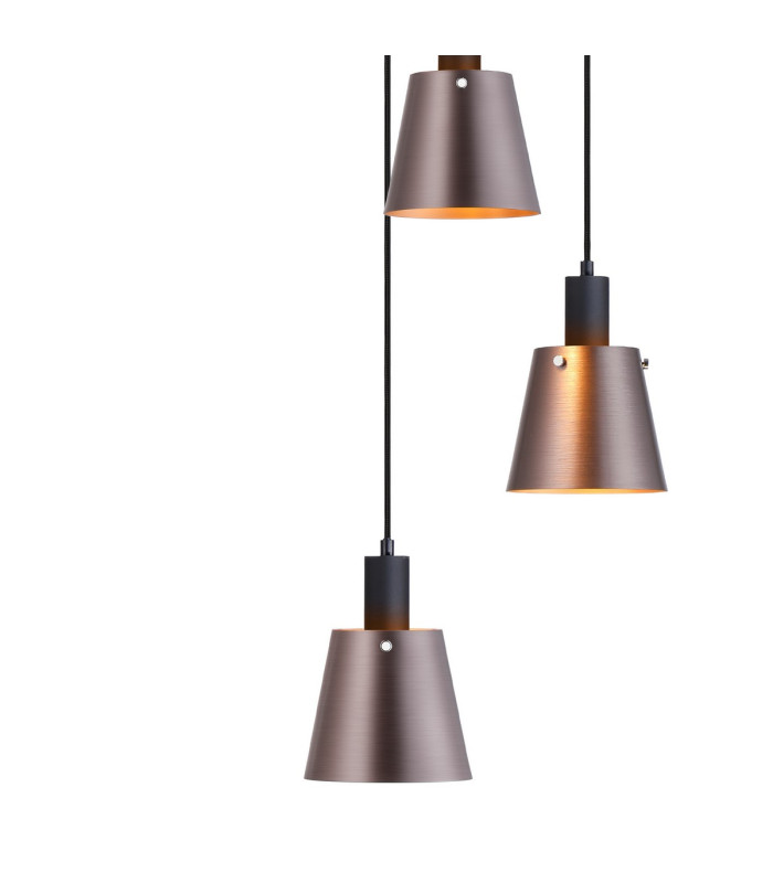 Greenport 58cm Round Pendant 16cm x 14cm Shade 7 Light E27 Sand Black/Brown/Copper Metal Shade-7