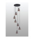 Greenport 58cm Round Pendant 16cm x 14cm Shade 7 Light E27 Sand Black/Brown/Copper Metal Shade-8