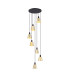 Greenport 58cm Round Pendant 16cm x 14cm Shade 7 Light E27 Sand Black/Brass/Gold Metal Shade-1