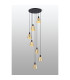Greenport 58cm Round Pendant 16cm x 14cm Shade 7 Light E27 Sand Black/Brass/Gold Metal Shade-3