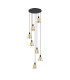 Greenport 58cm Round Pendant 16cm x 14cm Shade 7 Light E27 Sand Black/Brass/Gold Metal Shade-4