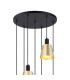 Greenport 58cm Round Pendant 16cm x 14cm Shade 7 Light E27 Sand Black/Brass/Gold Metal Shade-5