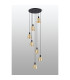 Greenport 58cm Round Pendant 16cm x 14cm Shade 7 Light E27 Sand Black/Brass/Gold Metal Shade-8