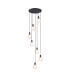 Greenport 58cm Round Pendant 16cm x 14cm Shade 7 Light E27 Sand Black/Frosted White Glass Shade-1
