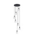 Greenport 58cm Round Pendant 16cm x 14cm Shade 7 Light E27 Sand Black/Frosted White Glass Shade-4