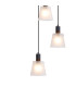 Greenport 58cm Round Pendant 16cm x 14cm Shade 7 Light E27 Sand Black/Frosted White Glass Shade-7