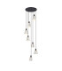 Greenport 58cm Round Pendant 16cm x 14cm Shade 7 Light E27 Sand Black/Light Grey/Silver Metal Shade-1