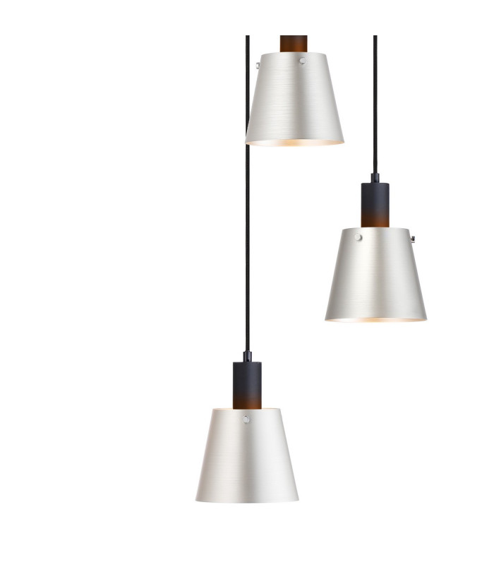 Greenport 58cm Round Pendant 16cm x 14cm Shade 7 Light E27 Sand Black/Light Grey/Silver Metal Shade-7