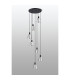 Greenport 58cm Round Pendant 16cm x 14cm Shade 7 Light E27 Sand Black/Light Grey/Silver Metal Shade-8