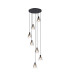 Greenport 58cm Round Pendant 16cm x 14cm Shade 7 Light E27 Sand Black/Smoke Faded Glass Shade-1