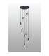 Greenport 58cm Round Pendant 16cm x 14cm Shade 7 Light E27 Sand Black/Smoke Faded Glass Shade-3