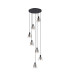 Greenport 58cm Round Pendant 16cm x 14cm Shade 7 Light E27 Sand Black/Smoke Faded Glass Shade-4