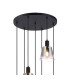 Greenport 58cm Round Pendant 16cm x 14cm Shade 7 Light E27 Sand Black/Smoke Faded Glass Shade-5