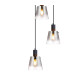 Greenport 58cm Round Pendant 16cm x 14cm Shade 7 Light E27 Sand Black/Smoke Faded Glass Shade-7