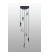 Greenport 58cm Round Pendant 16cm x 14cm Shade 7 Light E27 Sand Black/Smoke Faded Glass Shade-8
