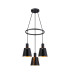 Greenport 48cm Ring Pendant 16cm x 14cm Shade 3 Light E27 Sand Black/Black/Gold Metal Shade-1