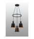 Greenport 48cm Ring Pendant 16cm x 14cm Shade 3 Light E27 Sand Black/Black/Gold Metal Shade-3