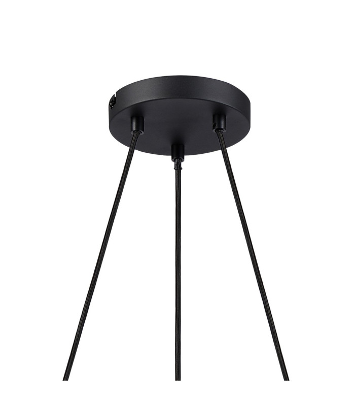 Greenport 48cm Ring Pendant 16cm x 14cm Shade 3 Light E27 Sand Black/Black/Gold Metal Shade-5
