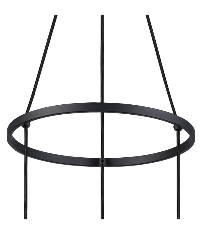 Greenport 48cm Ring Pendant 16cm x 14cm Shade 3 Light E27 Sand Black/Black/Gold Metal Shade-6