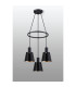 Greenport 48cm Ring Pendant 16cm x 14cm Shade 3 Light E27 Sand Black/Black/Gold Metal Shade-8