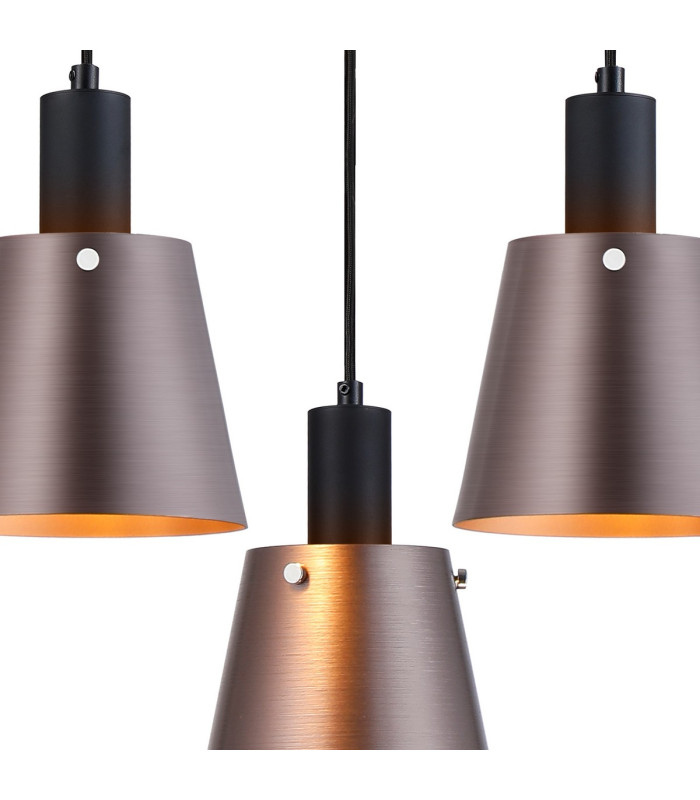 Greenport 48cm Ring Pendant 16cm x 14cm Shade 3 Light E27 Sand Black/Brown/Copper Metal Shade-7