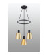 Greenport 48cm Ring Pendant 16cm x 14cm Shade 3 Light E27 Sand Black/Brass/Gold Metal Shade-3