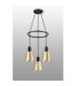 Greenport 48cm Ring Pendant 16cm x 14cm Shade 3 Light E27 Sand Black/Brass/Gold Metal Shade-8