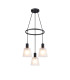 Greenport 48cm Ring Pendant 16cm x 14cm Shade 3 Light E27 Sand Black/Frosted White Glass Shade-1