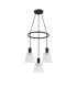 Greenport 48cm Ring Pendant 16cm x 14cm Shade 3 Light E27 Sand Black/Frosted White Glass Shade-4