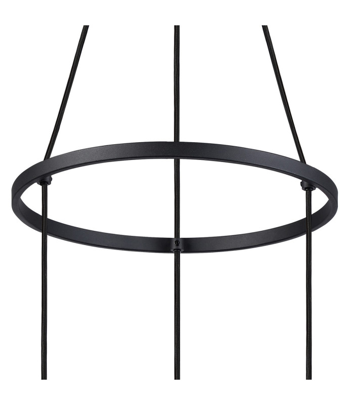 Greenport 48cm Ring Pendant 16cm x 14cm Shade 3 Light E27 Sand Black/Light Grey/Silver Metal Shade-6