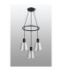 Greenport 48cm Ring Pendant 16cm x 14cm Shade 3 Light E27 Sand Black/Light Grey/Silver Metal Shade-8