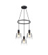 Greenport 48cm Ring Pendant 16cm x 14cm Shade 3 Light E27 Sand Black/Smoke Faded Glass Shade-1