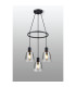 Greenport 48cm Ring Pendant 16cm x 14cm Shade 3 Light E27 Sand Black/Smoke Faded Glass Shade-3