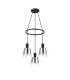 Greenport 48cm Ring Pendant 16cm x 14cm Shade 3 Light E27 Sand Black/Smoke Faded Glass Shade-4
