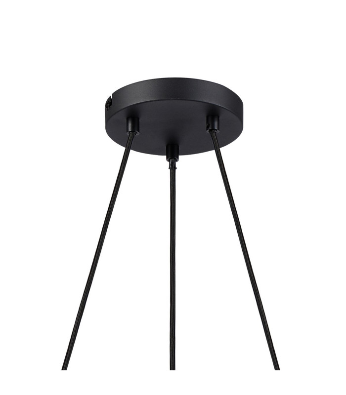 Greenport 48cm Ring Pendant 16cm x 14cm Shade 3 Light E27 Sand Black/Smoke Faded Glass Shade-5