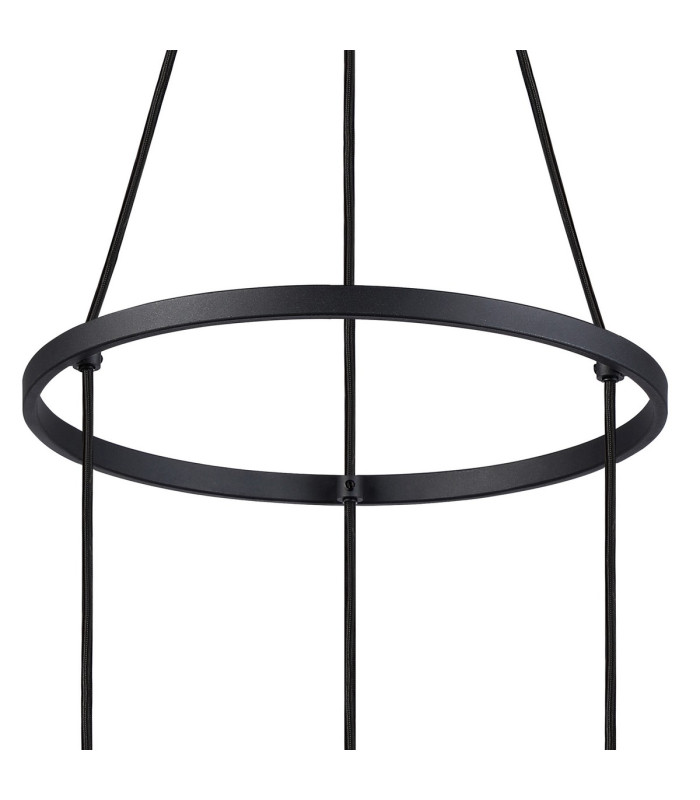 Greenport 48cm Ring Pendant 16cm x 14cm Shade 3 Light E27 Sand Black/Smoke Faded Glass Shade-6