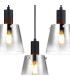 Greenport 48cm Ring Pendant 16cm x 14cm Shade 3 Light E27 Sand Black/Smoke Faded Glass Shade-7