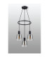 Greenport 48cm Ring Pendant 16cm x 14cm Shade 3 Light E27 Sand Black/Smoke Faded Glass Shade-8