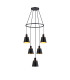Greenport 61cm Ring Pendant 16cm x 14cm Shade 5 Light E27 Sand Black/Black/Gold Metal Shade-1