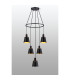 Greenport 61cm Ring Pendant 16cm x 14cm Shade 5 Light E27 Sand Black/Black/Gold Metal Shade-3