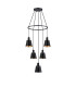 Greenport 61cm Ring Pendant 16cm x 14cm Shade 5 Light E27 Sand Black/Black/Gold Metal Shade-5