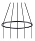 Greenport 61cm Ring Pendant 16cm x 14cm Shade 5 Light E27 Sand Black/Black/Gold Metal Shade-7