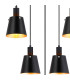 Greenport 61cm Ring Pendant 16cm x 14cm Shade 5 Light E27 Sand Black/Black/Gold Metal Shade-8