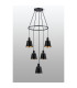 Greenport 61cm Ring Pendant 16cm x 14cm Shade 5 Light E27 Sand Black/Black/Gold Metal Shade-10