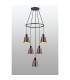 Greenport 61cm Ring Pendant 16cm x 14cm Shade 5 Light E27 Sand Black/Brown/Copper Metal Shade-3