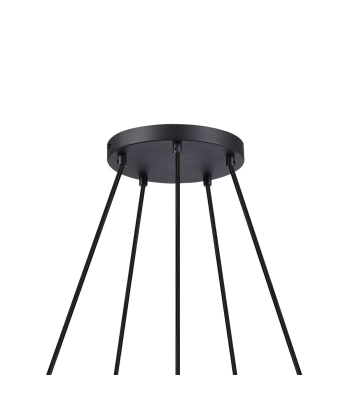 Greenport 61cm Ring Pendant 16cm x 14cm Shade 5 Light E27 Sand Black/Brown/Copper Metal Shade-5