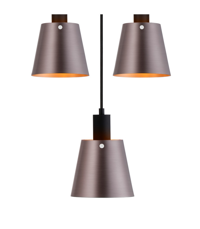 Greenport 61cm Ring Pendant 16cm x 14cm Shade 5 Light E27 Sand Black/Brown/Copper Metal Shade-8