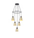 Greenport 61cm Ring Pendant 16cm x 14cm Shade 5 Light E27 Sand Black/Brass/Gold Metal Shade-1