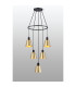 Greenport 61cm Ring Pendant 16cm x 14cm Shade 5 Light E27 Sand Black/Brass/Gold Metal Shade-3